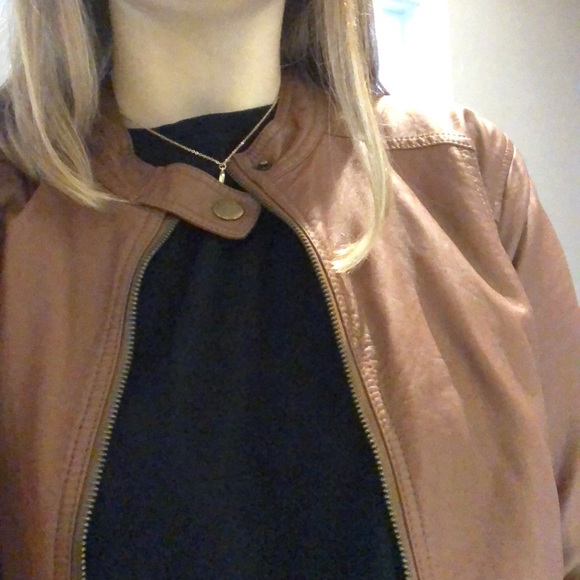 Old navy brown leather jacket - Picture 4 of 5